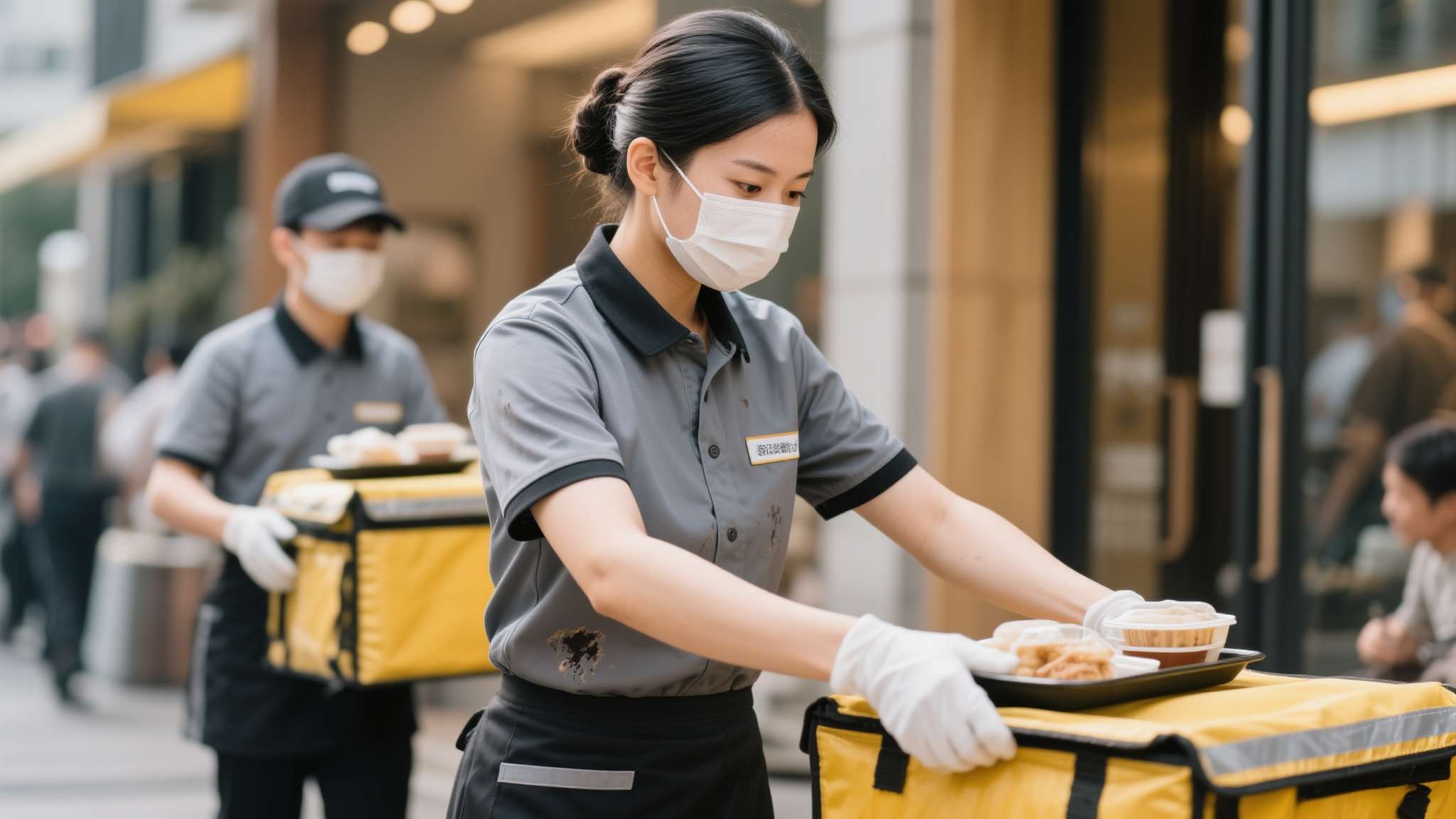 3.&nbsp;整洁感的维持
即便是高强度连续送餐，保持头发整洁、衣物无污渍是基本的专业